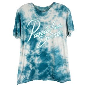 Panic at the Disco Small Tee Graphic Tie Dye Short Sleeve Crew Blue White‎ 462